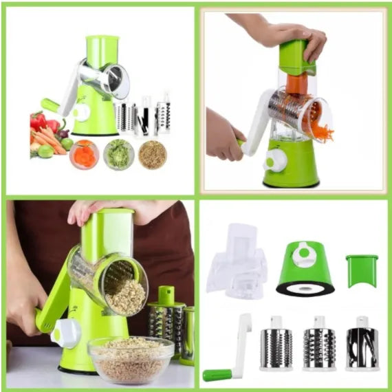 Răzătoare Multifuncțională în Formă de Mașină de Tocat cu 3 Accesorii din Inox – Practică și Durabilă